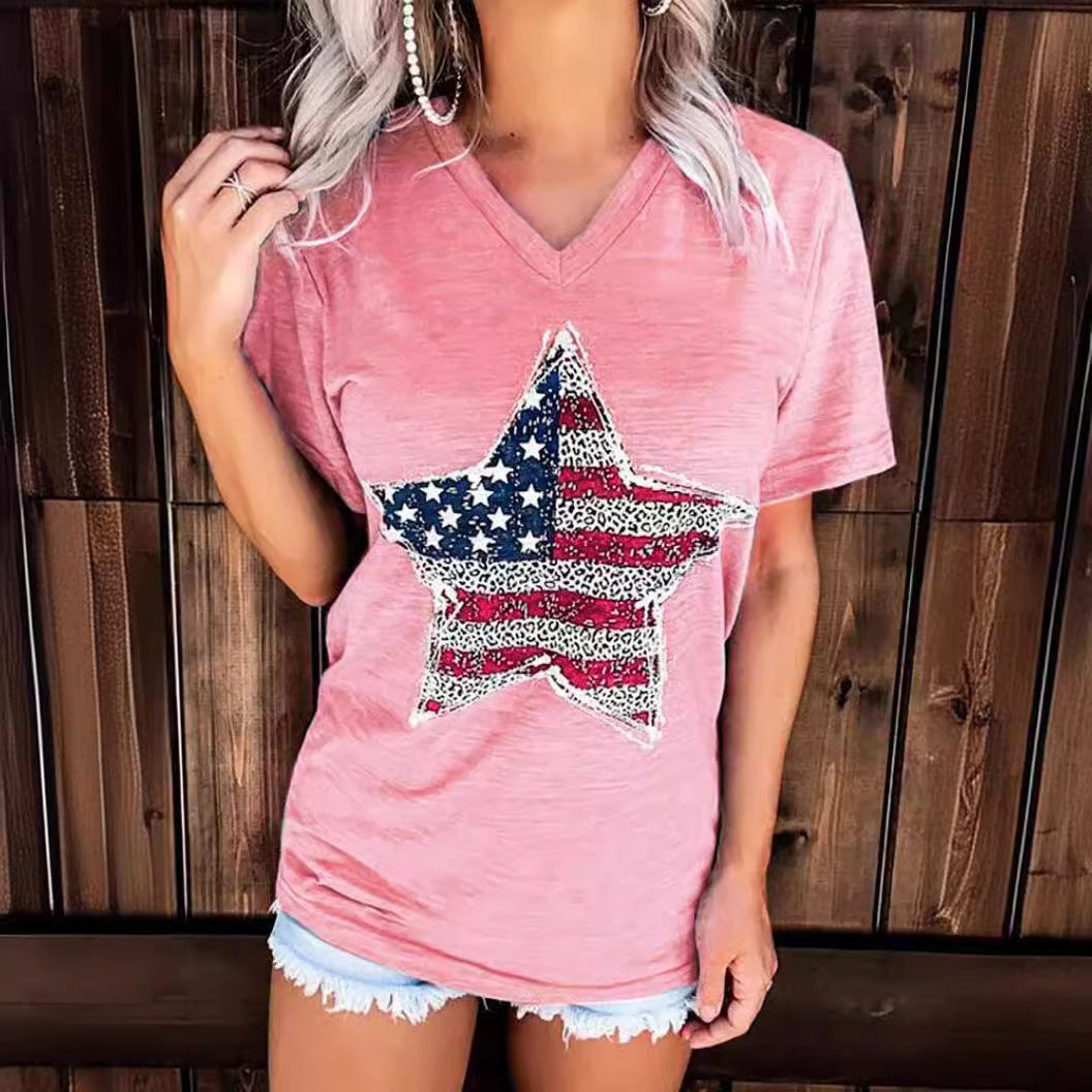 Women's Round Neck Loose Short Sleeve - Chic Angle